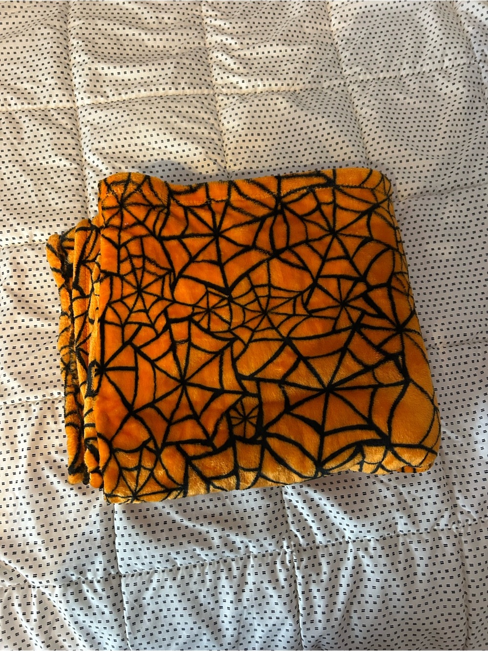 Target Orange and Black Spiderweb Plush Throw